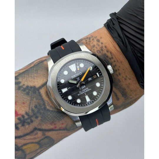 Custom Seiko Mod • BlackOrange Globe PADI Nautilus • 42mm